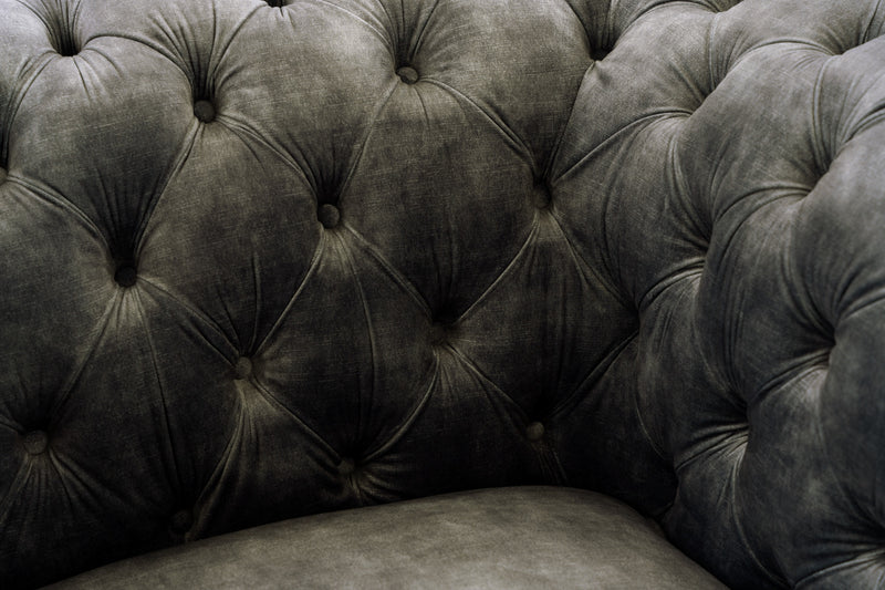 Dosie - Transitional Grey Velvet Chair — view 2