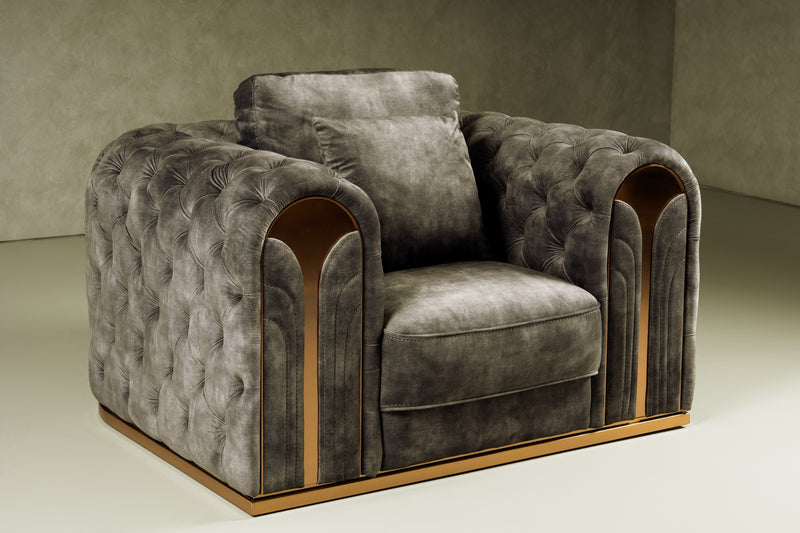 Dosie - Transitional Grey Velvet Chair — view 4