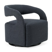 Dowsett - Modern Charcoal Fabric Swivel Accent Chair