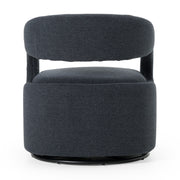 Dowsett - Modern Charcoal Fabric Swivel Accent Chair — view 3