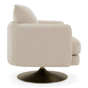 Doyle - Modern Cream Fabric + Gold Accent Chair — view 2