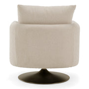 Doyle - Modern Cream Fabric + Gold Accent Chair — view 3