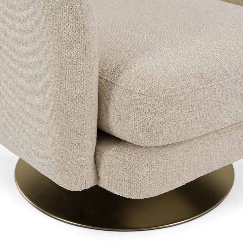 Doyle - Modern Cream Fabric + Gold Accent Chair — view 4