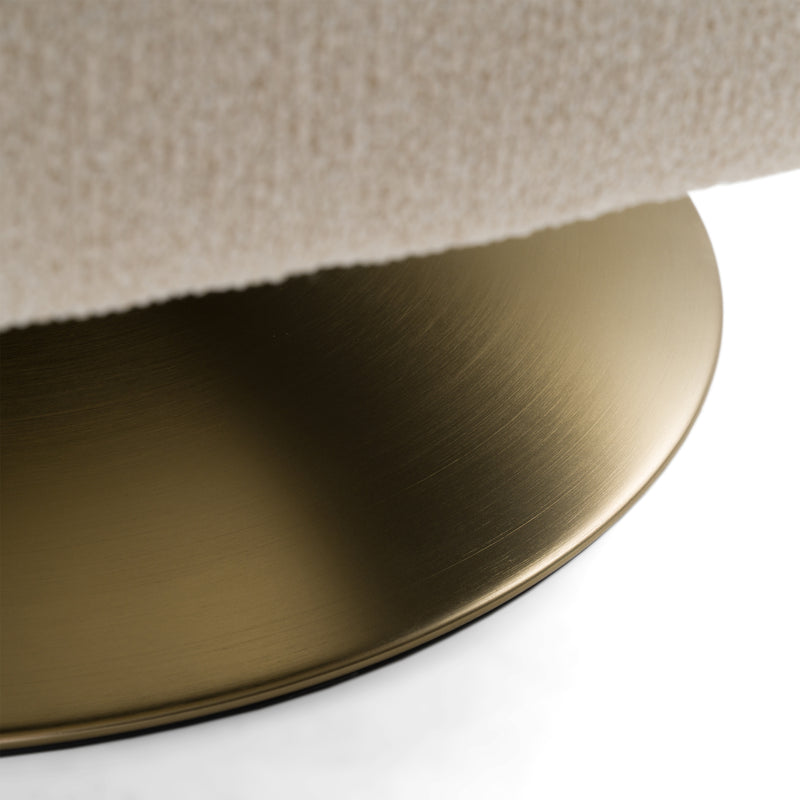 Doyle - Modern Cream Fabric + Gold Accent Chair — view 5