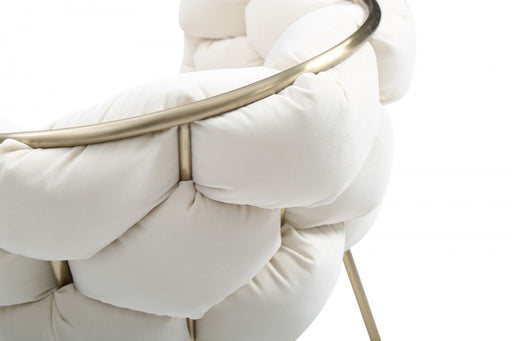 Debra Modern Off-White Fabric Dining Chair — view 2