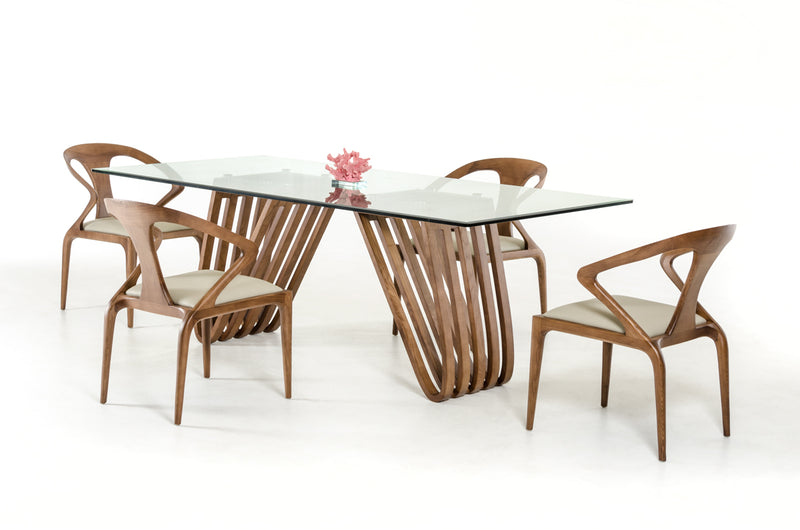 Draper Mid-Century Walnut & Glass Dining Table — view 3