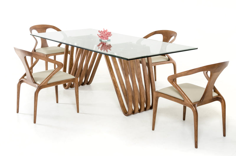 Draper Mid-Century Walnut & Glass Dining Table — view 2