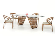 Draper Mid-Century Walnut & Glass Dining Table — view 5