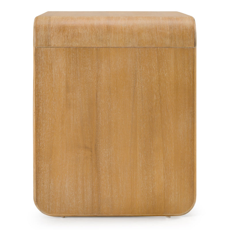 Dresden - Modern Natural Acacia 2-Drawer Nightstand — view 3