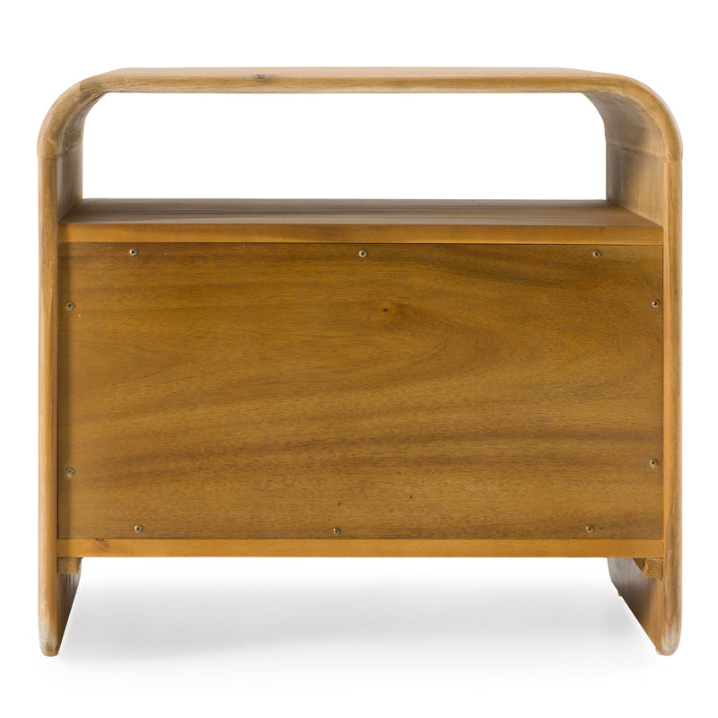Dresden - Modern Natural Acacia 2-Drawer Nightstand — view 4