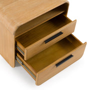 Dresden - Modern Natural Acacia 2-Drawer Nightstand — view 5
