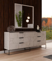 Marbella - Italian Modern White Faux Marble 4-Piece Bedroom Set — view 4