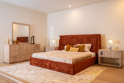 Roma - Modern Faux Travertine + Gold Dresser — view 2