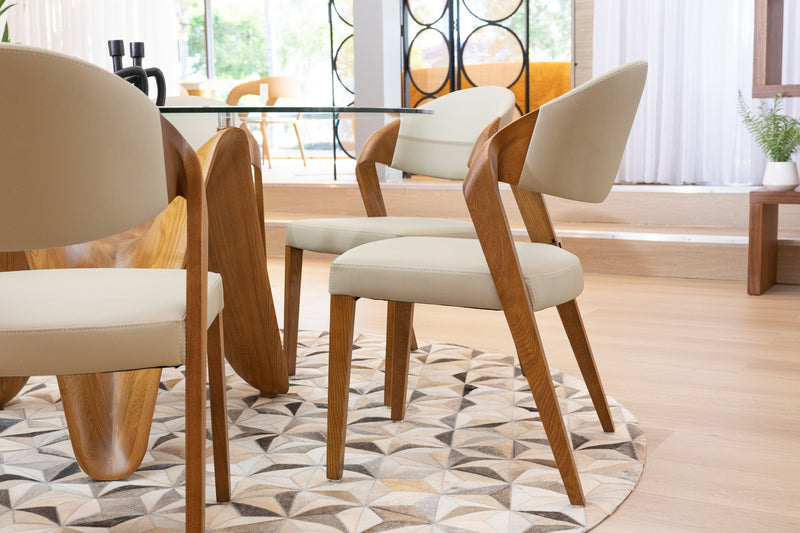 Arlo Mid-Century Beige & Walnut Dining Chair (Set of 2)