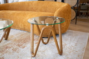 Lassen - Modern Glass & Walnut End Table — view 2