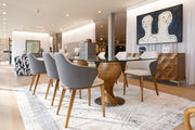 Megan Modern Beige & Grey Dining Chair