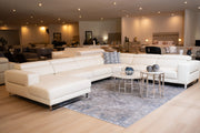 Hawkey - Contemporary White Full Leather U Shaped Left Facing Sectional Sofa — view 3