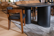 Belton - Modern Black Vegan Leather + Brown Oak Dining Chair — view 5