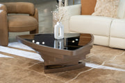 Jovial - Contemporary Brown Glass + Dark Gold Coffee Table — view 2