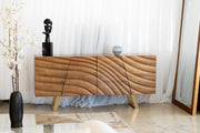 Finley Mid-Century Walnut & Gold Buffet — view 3
