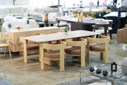 Osaka - Modern Natural Ash + Rust Fabric Dining Chair — view 2