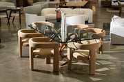 Mason Modern Glass & Walnut Dining Table — view 4