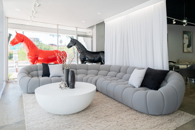 Bronte - Modern White Concrete Round Coffee Table — view 4