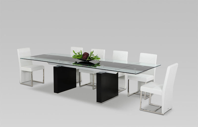 Lisbon Modern Glas Extendable Dining Table — view 5