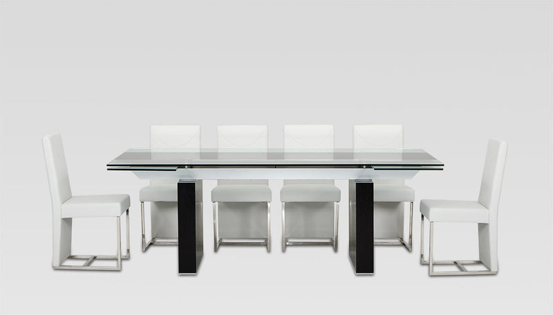 Lisbon Modern Glas Extendable Dining Table — view 4