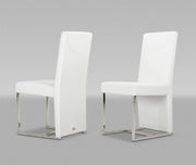 Misha - Modern White Leatherette Dining Chair — view 5
