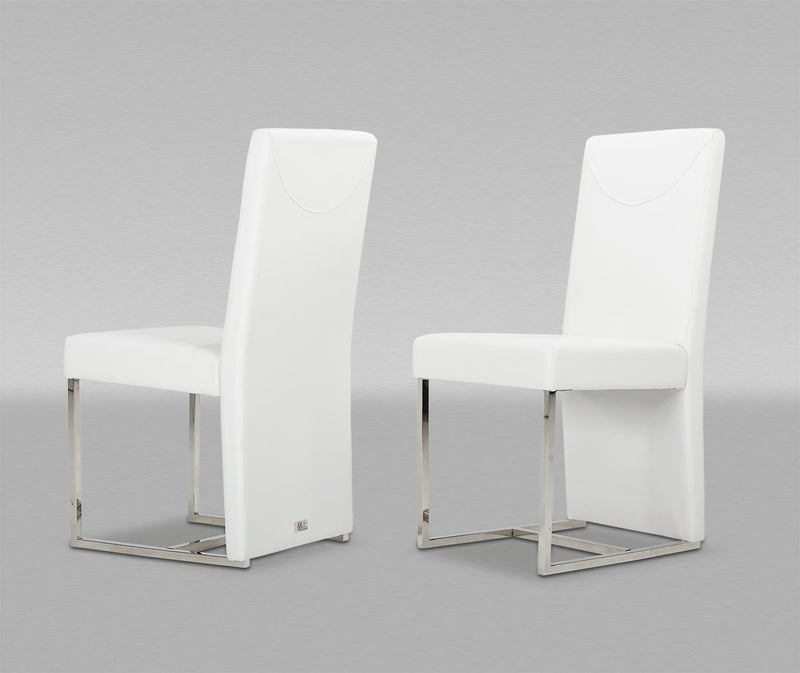 Misha - Modern White Leatherette Dining Chair — view 5