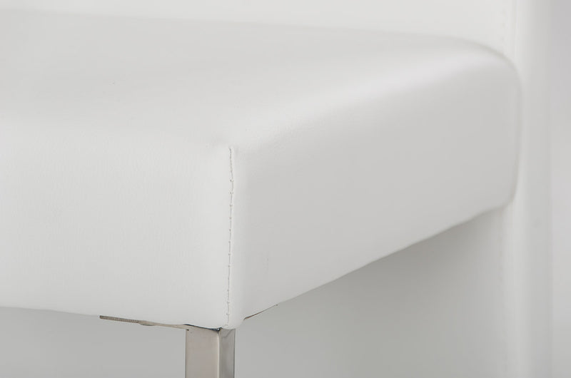 Misha - Modern White Leatherette Dining Chair