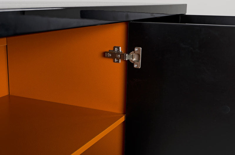 Bellagio Transitional Black Crocodile Lacquer Buffet — view 5