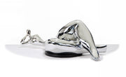 SZ0228 Modern Silver Napping Lady Sculpture — view 3