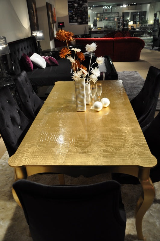 Imperial Transitional Gold Crocodile Dining Table — view 2