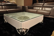 LS538 Emma Modern White Coffee Table w/ Glass Top — view 4