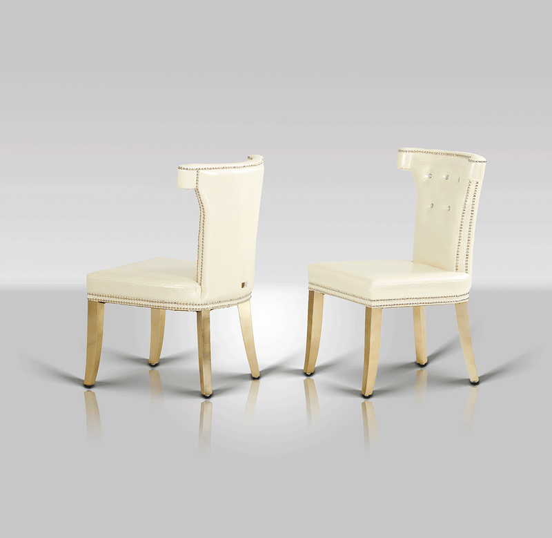 Beatrice White Leather Dining Chair — view 4