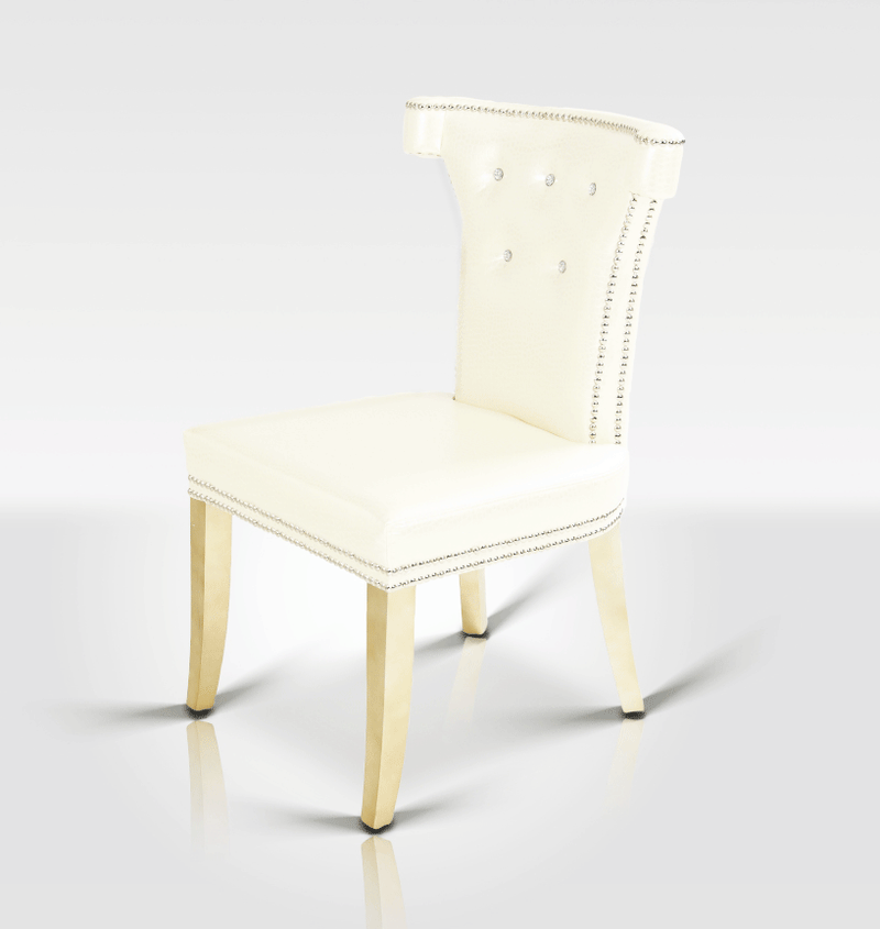 Beatrice White Leather Dining Chair