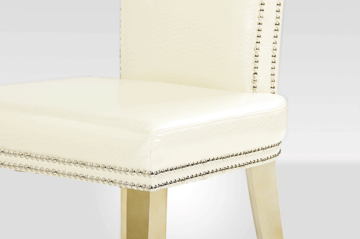 Beatrice White Leather Dining Chair — view 2