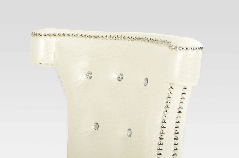 Beatrice White Leather Dining Chair — view 3