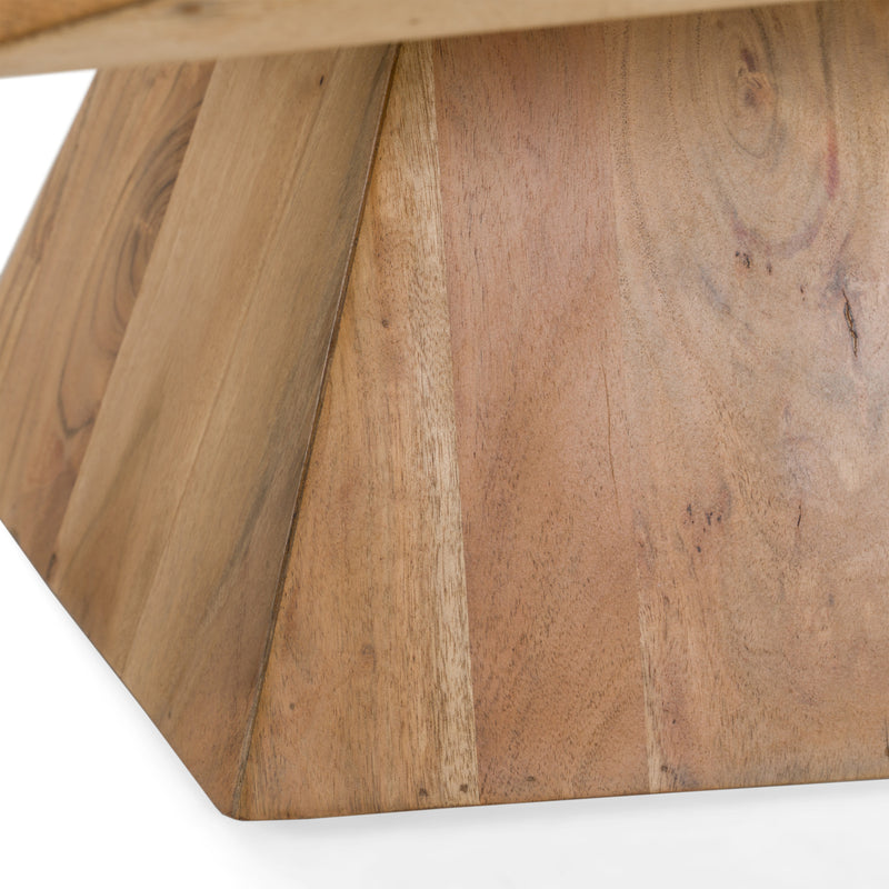 Duffy - Modern Acacia Pentagon Coffee Table — view 2