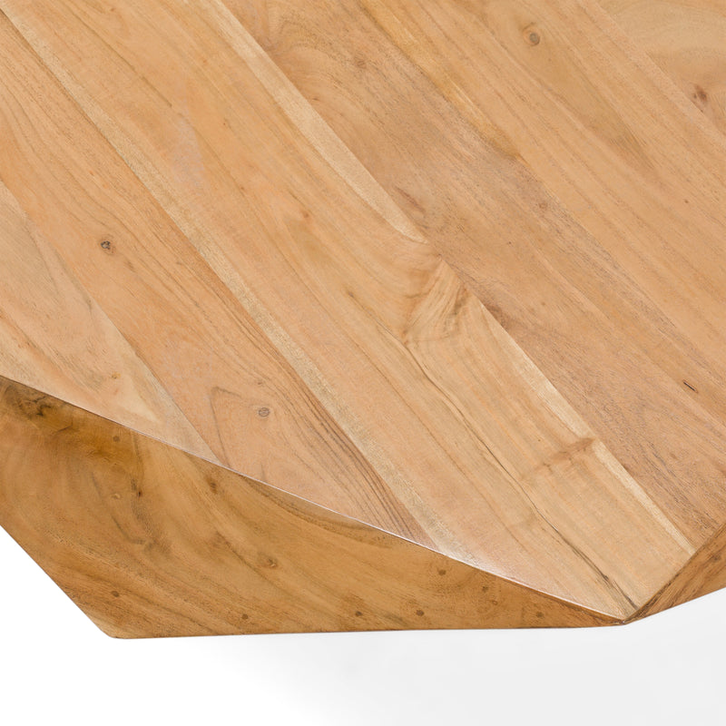 Duffy - Modern Acacia Pentagon Coffee Table — view 3