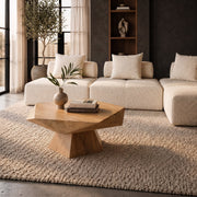 Duffy - Modern Acacia Pentagon Coffee Table — view 4