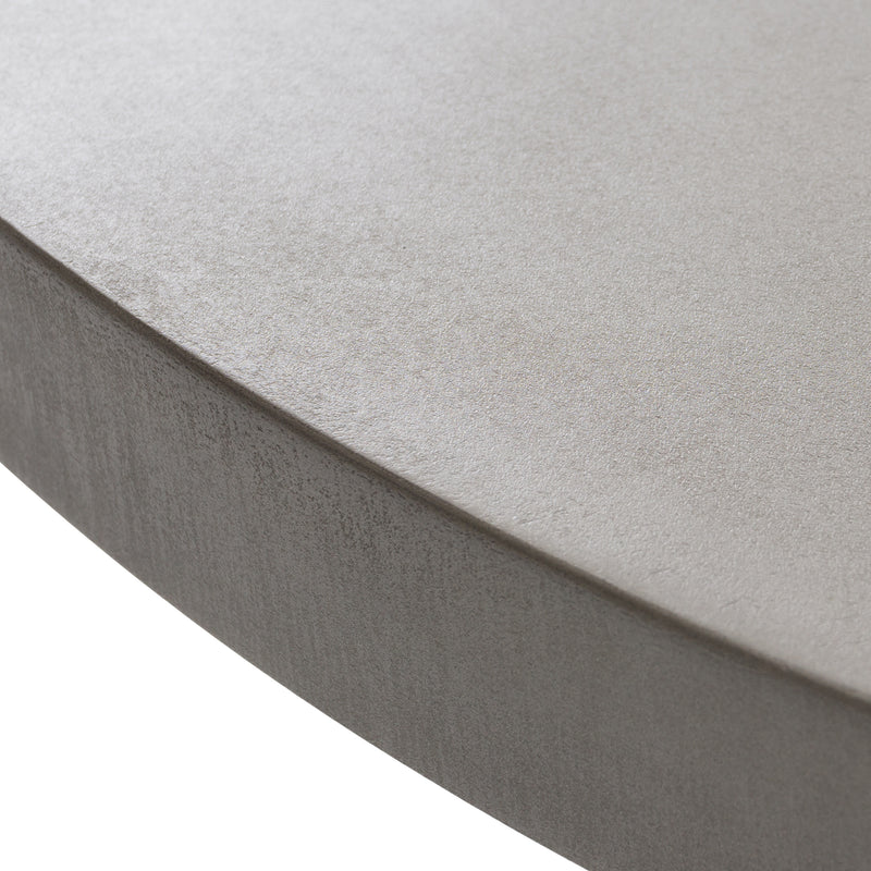 Duncan - Modern Faux Concrete + Walnut Round Dining Table — view 3