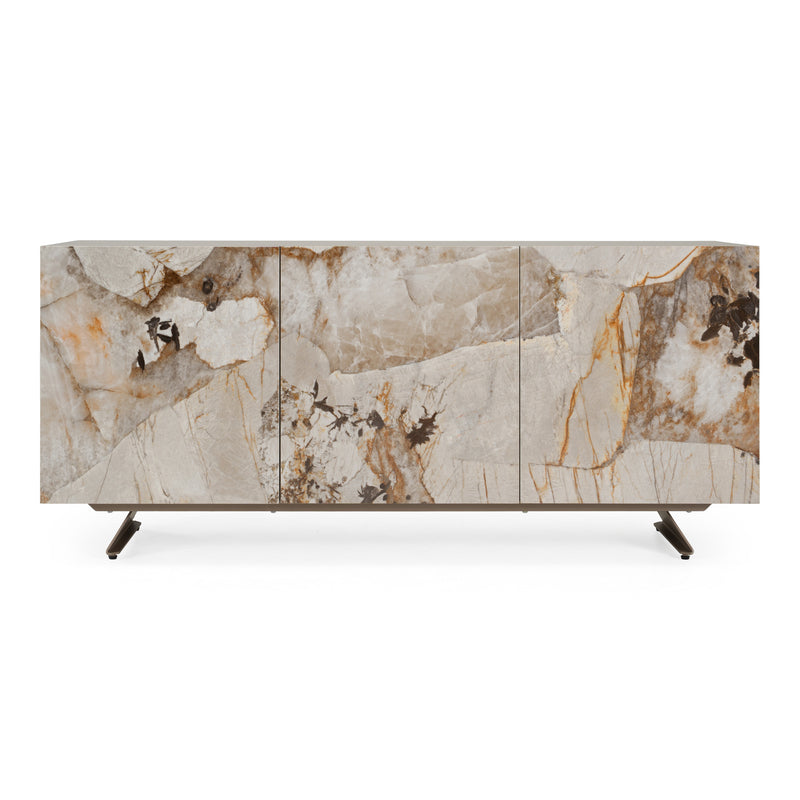Dunster - Contemporary Beige Ceramic + Metallic Grey Buffet — view 3