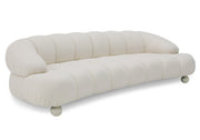 Duran - Contemporary White Fabric 4-Seater Sofa — view 3