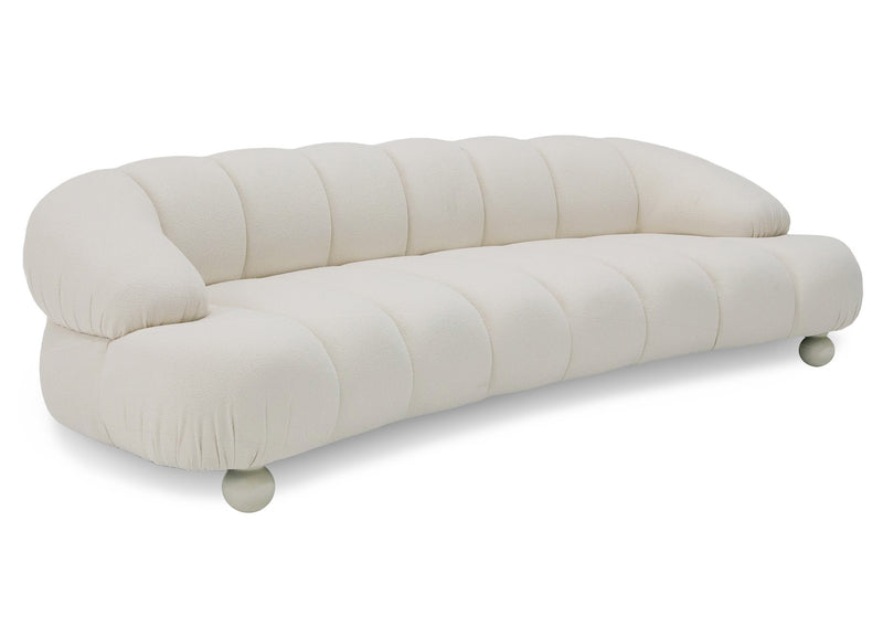 Duran - Contemporary White Fabric 4-Seater Sofa — view 3