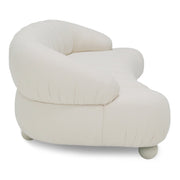 Duran - Contemporary White Fabric 4-Seater Sofa — view 4