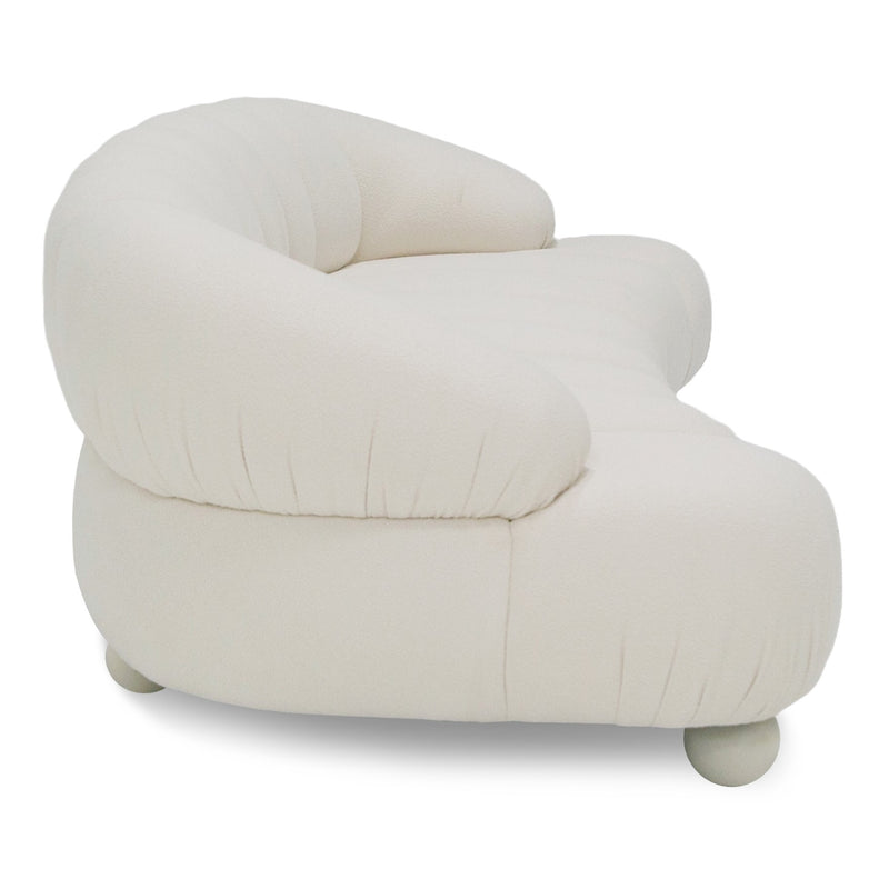 Duran - Contemporary White Fabric 4-Seater Sofa — view 4