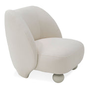 Duran - Contemporary White Fabric Accent Chair — view 4